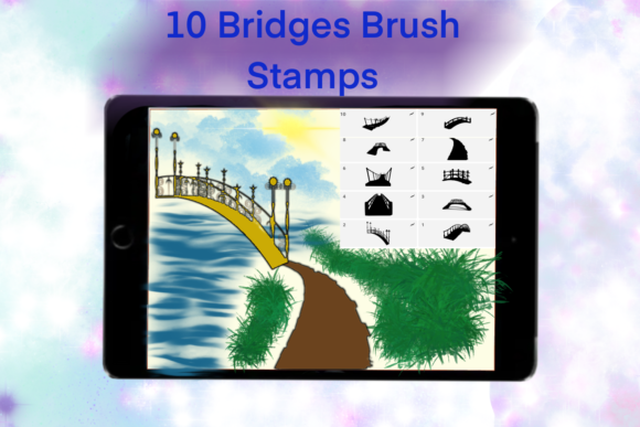 10 Bridges Brush Stamps for Procreate