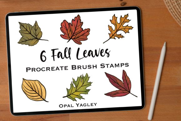 6 Fall Leaves Procreate Stamps: Streamlining Seasonal Digital Illustration