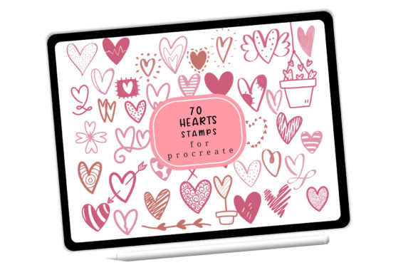 Brush Stamp Procreate - Hearts, Love: Elevating Your Digital Art with Hand-Drawn Charm
