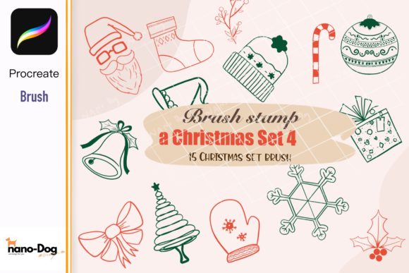 Christmas Ornaments Brush Stamps: Festive Digital Art