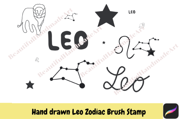 Elevating Digital Astrology Art: The Strategic Value of 6 Brush Stamps Procreate Leo Zodiac for Modern Creators