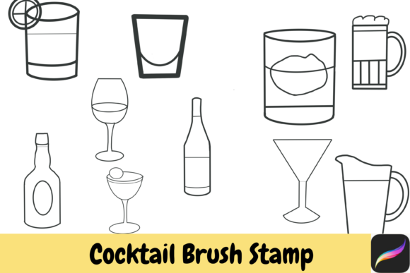 Elevating Digital Design with Cocktail Procreate Brush Stamps for iPad