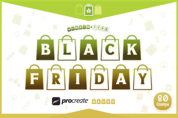 Procreate Brush Black Friday Alphabets