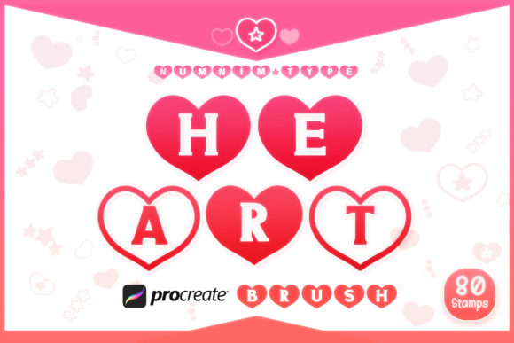 Procreate Brush Heart Monogram Alphabet