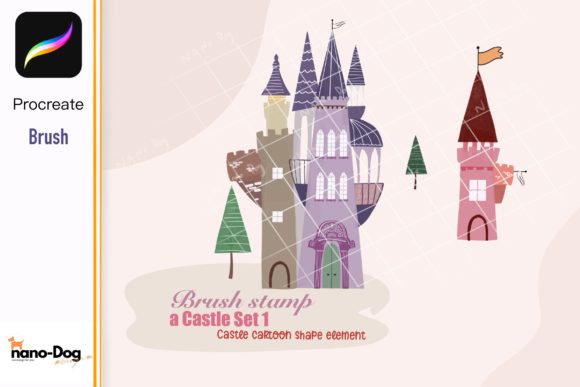 Procreate Castle Shape Brush Stamps for Creative Designers
