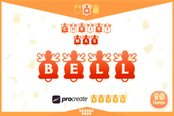 Procreate Christmas Bell Alphabet Brushes