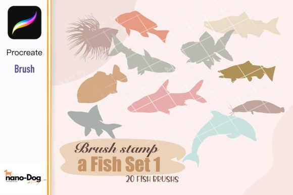 Procreate Fish Brush Stamp Set