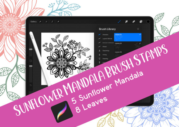 Unlocking Creative Potential with the Procreate Brush Set Sunflower Mandala