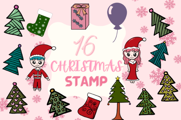 Unlocking Festive Creativity with the 16 Christmas Brush Stamp Set 4